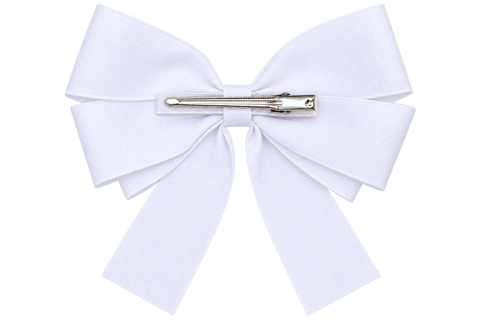 White Rhinestone Tail Hair Bow