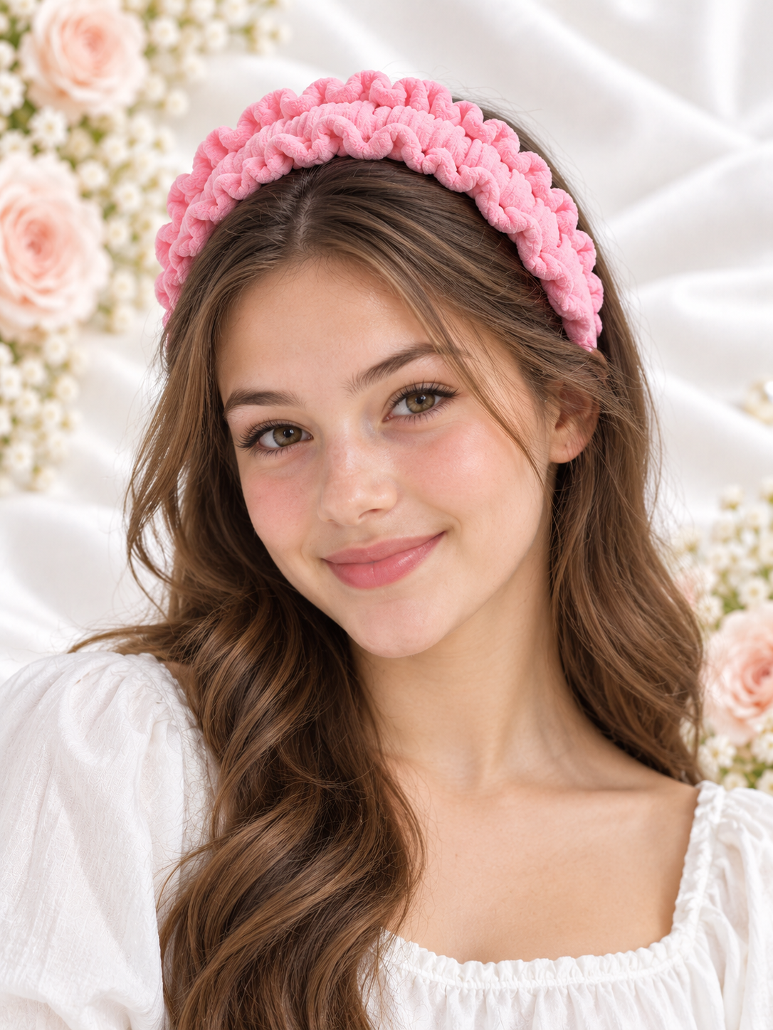 Pink Ruffle Headband – Handmade