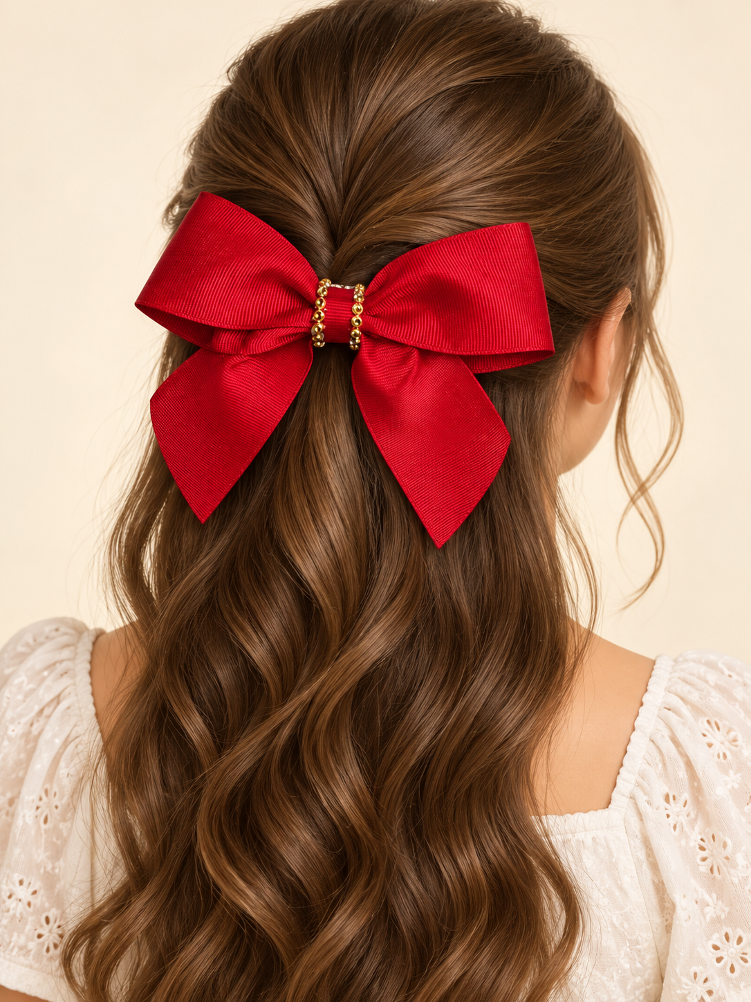 Blue and Red Grosgrain Bow Set – 2 Handmade Hair Clips